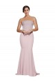 Fourreau Sans bretelle Balayage train Crêpe Stretch Longue Formelles Robes demoiselle d'honneur / Robes de soirée / Robes de bal à Bas Prix