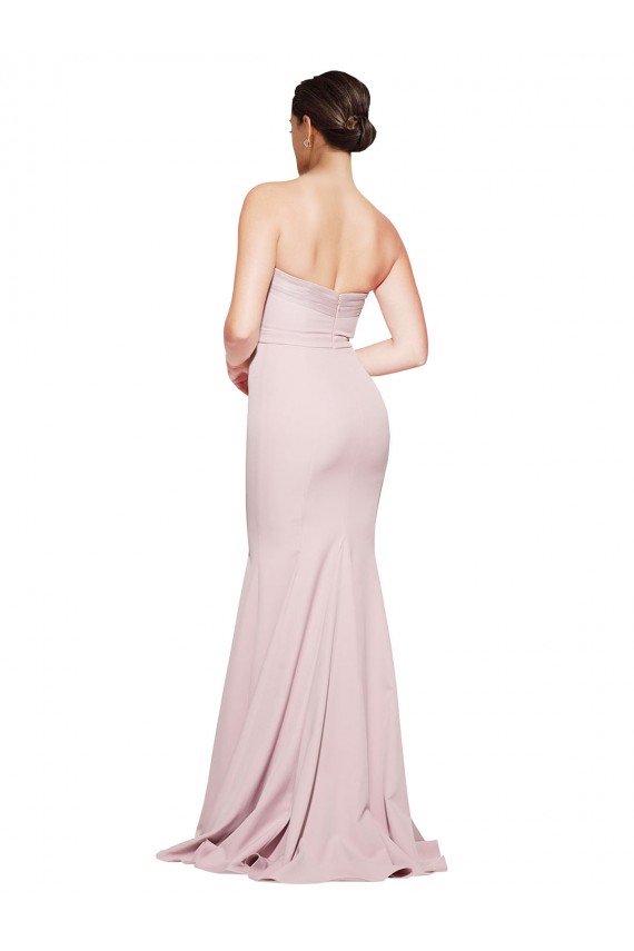 Fourreau Sans bretelle Balayage train Crêpe Stretch Longue Formelles Robes demoiselle d'honneur / Robes de soirée / Robes de bal à Bas Prix