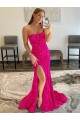Fourreau Sans bretelle Balayage train Paillettes Velours Longue Robes de bal à Bas Prix