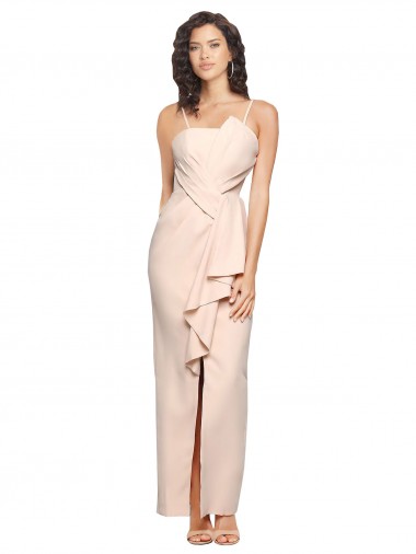 Fourreau Sans bretelle Crêpe Stretch Longue Robes demoiselle d'honneur / Robes de bal à Bas Prix