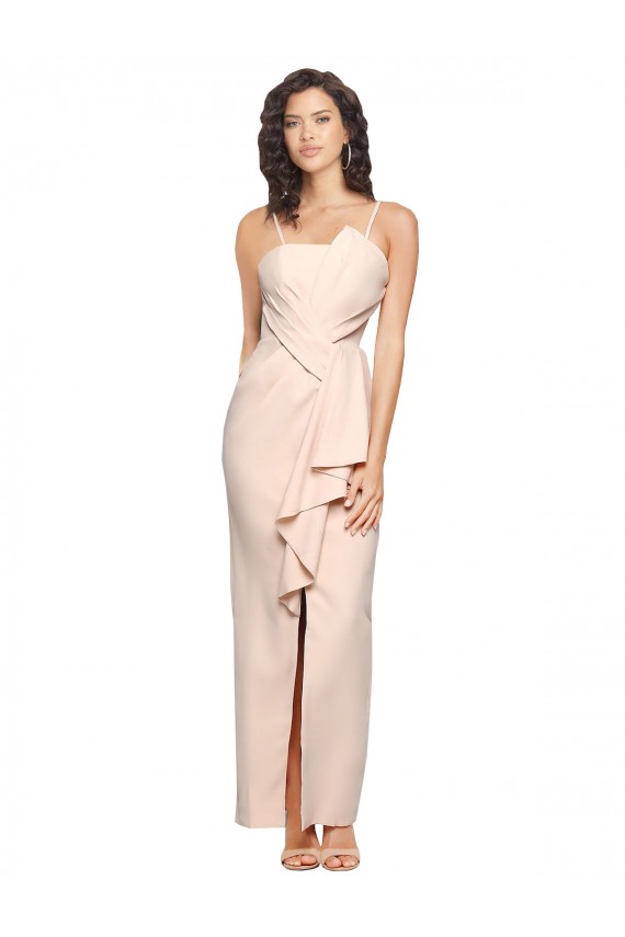 Fourreau Sans bretelle Crêpe Stretch Longue Robes demoiselle d'honneur / Robes de bal à Bas Prix