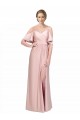 Fourreau Épaule Dénudée Satiné Soyeux Longue Formelles Robes demoiselle d'honneur / Robes de soirée / Robes de bal à Bas Prix