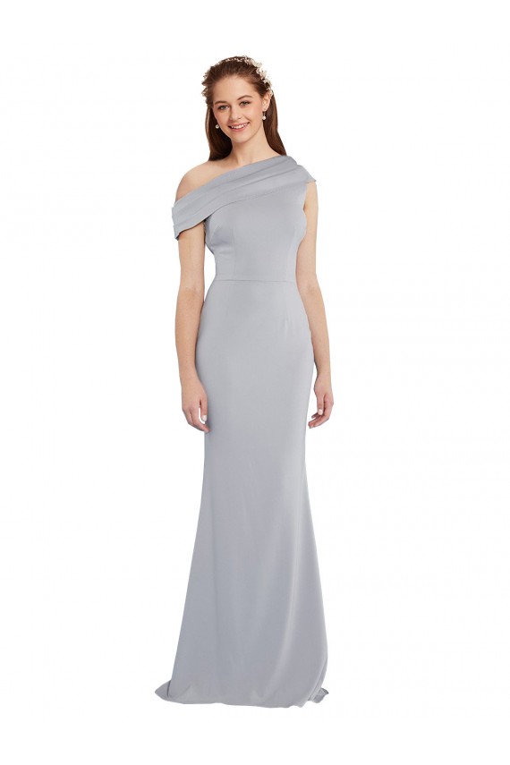 Gris 24 Sirène Crêpe Stretch Longue Formelles Robes demoiselle d'honneur / Robes de soirée / Robes de bal à Bas Prix