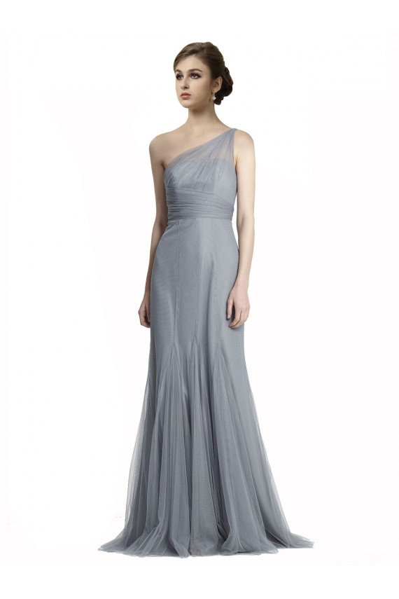 Gris ardoise Sirène Tulle Longue Robes demoiselle d'honneur à Bas Prix