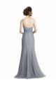 Gris ardoise Sirène Tulle Longue Robes demoiselle d'honneur à Bas Prix
