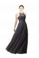 Gris ardoise Trapèze Tulle Dentelle Longue Robes demoiselle d'honneur à Bas Prix
