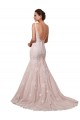 Ivoire & Blush Sirène Col V Tulle Dentelle Robes de mariée à Bas Prix