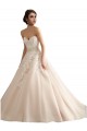 Ivoire & Champagne Princesse Col V Traîne cathédrale Tulle Dentelle Robes de mariée à Bas Prix