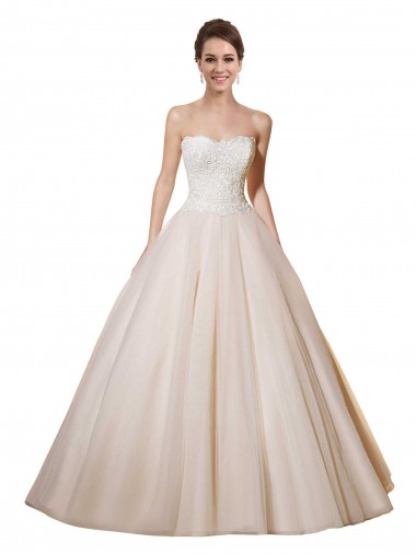 Ivoire & Champagne Princesse Tulle Dentelle Robes de mariée à Bas Prix