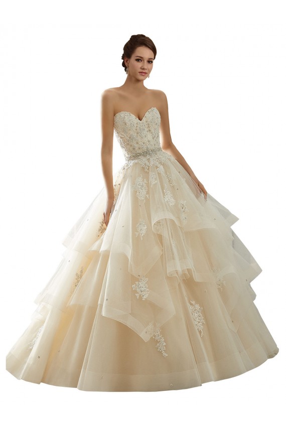 Ivoire & Champagne Princesse Tulle Dentelle Robes de mariée à Bas Prix