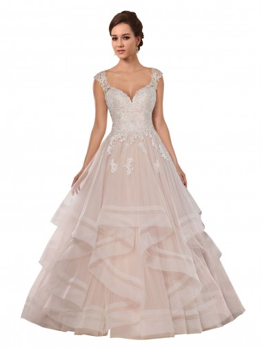 Ivoire & Champagne Princesse Tulle Dentelle Robes de mariée à Bas Prix