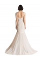Ivoire & Champagne Sirène Col V Balayage train Tulle Robes de mariée à Bas Prix