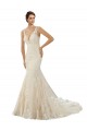 Ivoire & Champagne Sirène Col V Dentelle Robes de mariée à Bas Prix