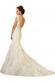 Ivoire & Champagne Sirène Col V Tulle Dentelle Robes de mariée à Bas Prix