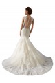 Ivoire & Champagne Sirène Col V Tulle Dentelle Robes de mariée à Bas Prix