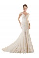 Ivoire & Champagne Sirène Illusion Dentelle Robes de mariée à Bas Prix