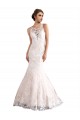 Ivoire & Champagne Sirène Illusion Traîne cathédrale Tulle Dentelle Robes de mariée à Bas Prix