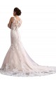 Ivoire & Champagne Sirène Illusion Traîne cathédrale Tulle Dentelle Robes de mariée à Bas Prix