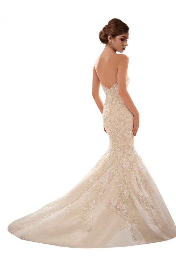 Ivoire & Champagne Sirène Tulle Dentelle Robes de mariée à Bas Prix