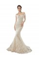 Ivoire & Champagne Sirène Épaule Dénudée Tulle Dentelle Robes de mariée à Bas Prix