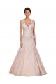 Ivoire & Champagne Trapèze Col V Dentelle Classique Robes de mariée à Bas Prix