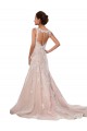 Ivoire & Champagne Trapèze Col V Dentelle Classique Robes de mariée à Bas Prix