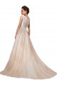 Ivoire & Champagne Trapèze Col V Tulle Dentelle Robes de mariée à Bas Prix