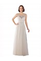 Ivoire & Champagne Trapèze Illusion Balayage train Tulle Boho Robes de mariée à Bas Prix