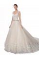 Ivoire & Champagne Trapèze Tulle Dentelle Robes de mariée à Bas Prix