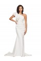 Ivoire Fourreau Balayage train Crêpe Stretch Longue Robes demoiselle d'honneur / Robes de bal à Bas Prix