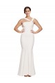 Ivoire Fourreau Col Carré Crêpe Stretch Longue Formelles Robes demoiselle d'honneur / Robes de soirée / Robes de bal à Bas Prix