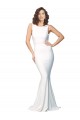 Ivoire Fourreau Col Haut Crêpe Stretch Longue Formelles Robes demoiselle d'honneur / Robes de soirée / Robes de bal à Bas Prix