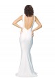 Ivoire Fourreau Col Haut Crêpe Stretch Longue Formelles Robes demoiselle d'honneur / Robes de soirée / Robes de bal à Bas Prix