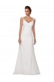 Ivoire Fourreau Col V Mousseline Robes de mariée à Bas Prix