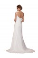 Ivoire Fourreau Col V Mousseline Robes de mariée à Bas Prix