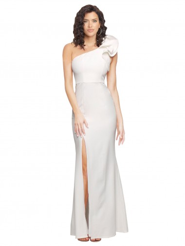 Ivoire Fourreau Crêpe Stretch Longue Formelles Robes demoiselle d'honneur / Robes de soirée / Robes de bal à Bas Prix