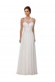 Ivoire Fourreau Illusion Mousseline Robes de mariée à Bas Prix