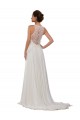 Ivoire Fourreau Illusion Mousseline Robes de mariée à Bas Prix