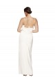 Ivoire Fourreau Licou Col Haut Satiné Stretch Longue Formelles Robes demoiselle d'honneur / Robes de soirée / Robes de bal à Bas Prix