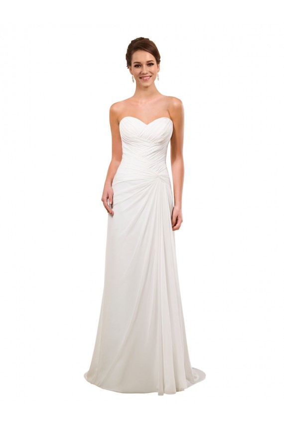 Ivoire Fourreau Mousseline Robes de mariée à Bas Prix