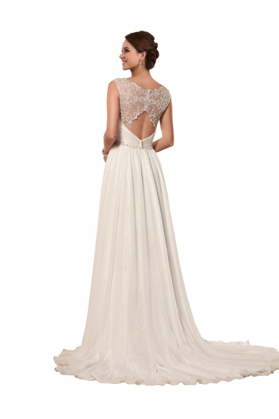 Ivoire Fourreau Mousseline Robes de mariée à Bas Prix