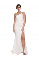 Ivoire Fourreau Sans bretelle Balayage train Crêpe Stretch Longue Robes demoiselle d'honneur / Robes de bal à Bas Prix