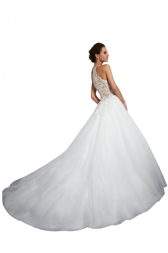 Ivoire Princesse Col Haut Tulle Dentelle Robes de mariée à Bas Prix