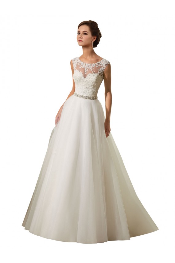 Ivoire Princesse Illusion Tulle Dentelle Robes de mariée à Bas Prix