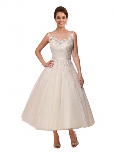 Ivoire Princesse Illusion Tulle Dentelle Robes de mariée à Bas Prix