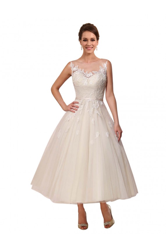 Ivoire Princesse Illusion Tulle Dentelle Robes de mariée à Bas Prix