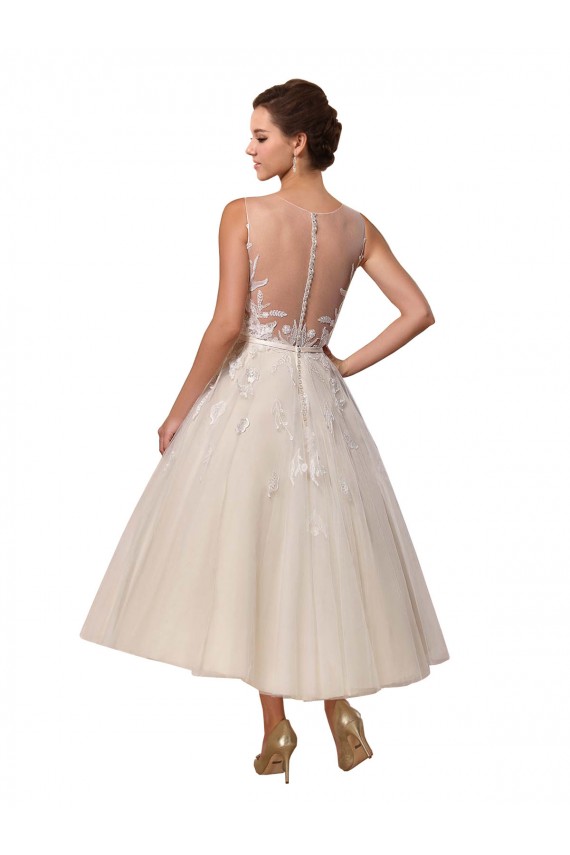 Ivoire Princesse Illusion Tulle Dentelle Robes de mariée à Bas Prix