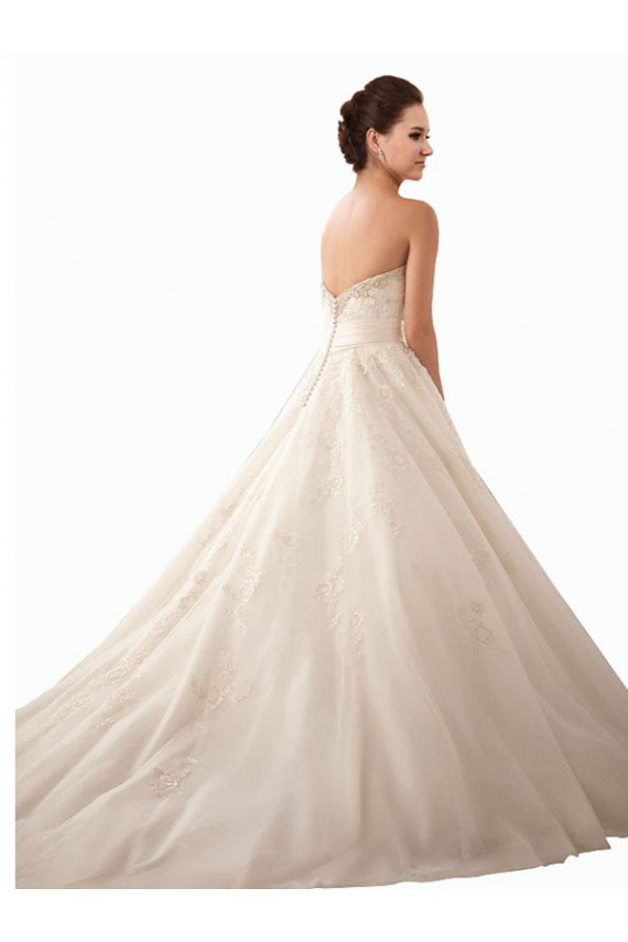 Ivoire Princesse Satiné Tulle Dentelle Robes de mariée à Bas Prix
