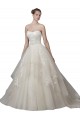 Ivoire Princesse Scoop Sans bretelle Tulle Dentelle Robes de mariée à Bas Prix