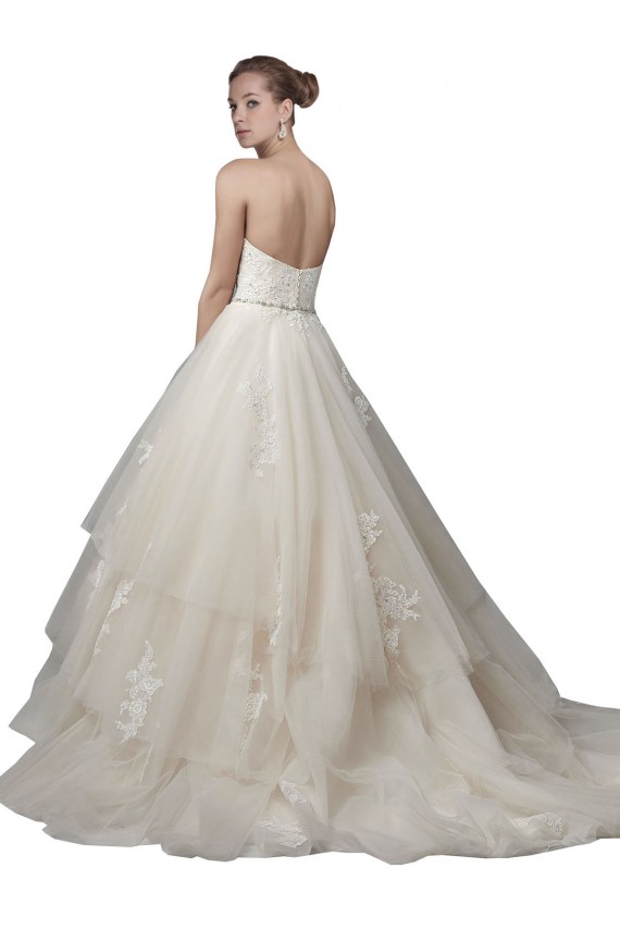 Ivoire Princesse Scoop Sans bretelle Tulle Dentelle Robes de mariée à Bas Prix